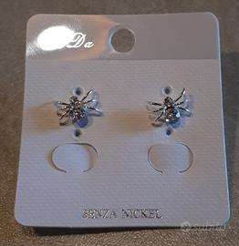 Orecchini ragno argento 925 zirconi pietra