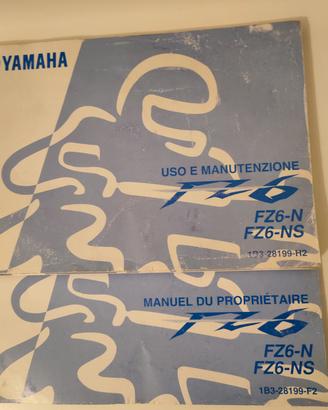 libretto uso e manutenzione Yamaha FZ6