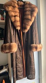 Cappotto donna con pelliccia di zibellino