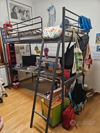 LETTO A CASTELLO SCRIVANIA IN METALLO