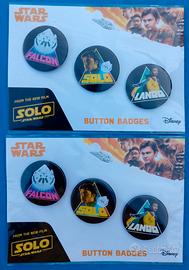 Spillette Button Badges Star Wars film "Solo" (x2)
