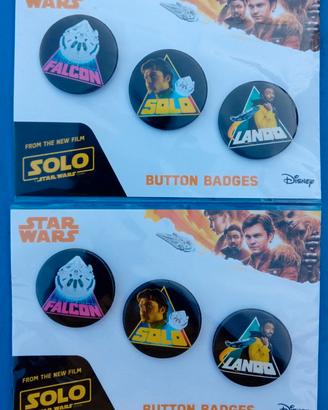 Spillette Button Badges Star Wars film "Solo" (x2)