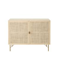 credenza moderna in Rattan e legno chiaro 