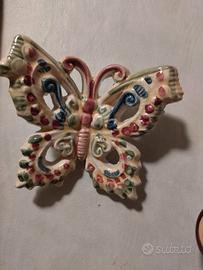 Scultura Rilievo Farfalla decorata ceramica muro