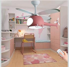 Lampadario/ventilatore a forma di elicottero
