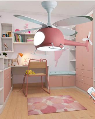 Lampadario/ventilatore a forma di elicottero