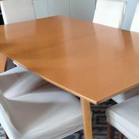 Tavolo da pranzo allungabile in legno+6 sedie