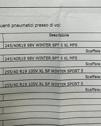 Gomme auto dunlop 255/40 r19 245/40 r 19