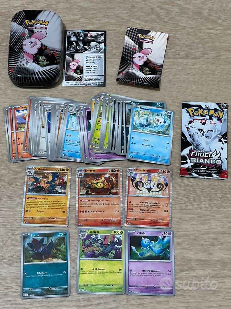 Set 56 carte pokemon fuoco Bianco ita + mini tin - Collezionismo In ...