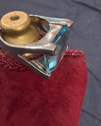 Anello in Oro 18 KT con Topazio Blu – 15 grammi