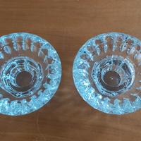 Due portacandele in cristallo vintage 