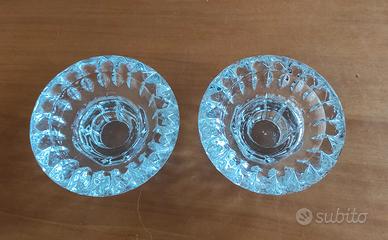 Due portacandele in cristallo vintage 