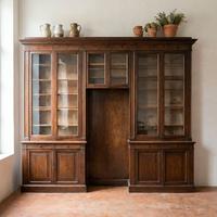 Libreria ad arco dell'800 in noce