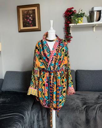 Kimono 100% cotone ricamato a mano