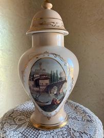 Vaso Potiche in porcellana dipinto a mano