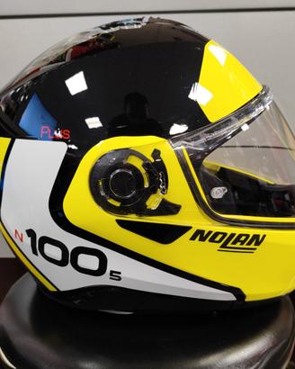 casco nolan n100-5 100 5 distinctive L nero giallo