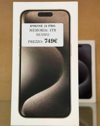 IPHONE 15 PRO - 1TB - NUOVO