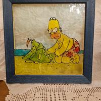 Quadretti dipinti a mano Homer Simpson ed altri