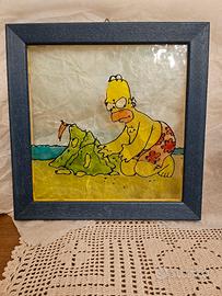 Quadretti dipinti a mano Homer Simpson ed altri