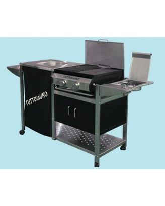 Barbecue a gas e pietra lavica TuttoinUno