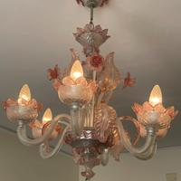 Lampadario a foglia Murano