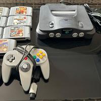 Nintendo 64 con giochi e controller