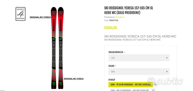ROSSIGNOL SL 165 Y GRECA COPPA DEL MONDO