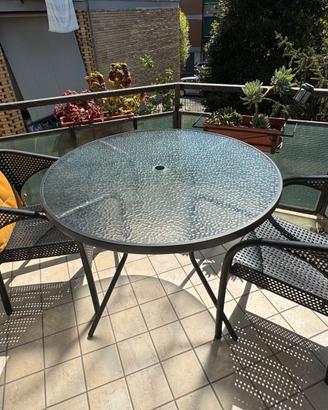 Set da esterno tavolo rotondo + 2 sedie