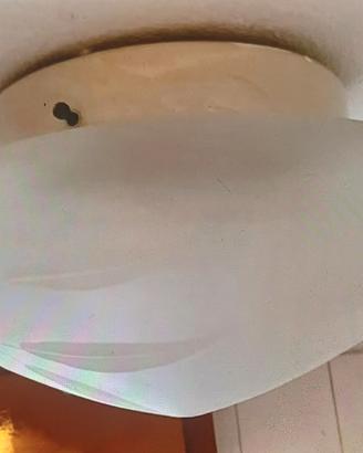 Lampada da soffitto vintage italiana in vetro sati