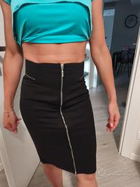 Gonna in cotone colore nero di marca