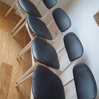 4 sedie vintage rivestimento eco pelle nero