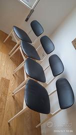 4 sedie vintage rivestimento eco pelle nero