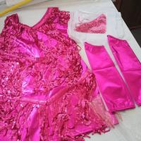 Vestito con frange fucsia