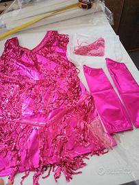 Vestito con frange fucsia