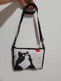borsa con stampa gatto