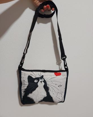 borsa con stampa gatto