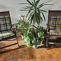 sdraio in legno con cuscini