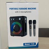Karaoke cassa con 2 microfono nuovo