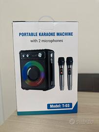 Karaoke cassa con 2 microfono nuovo