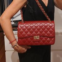 Borsa in pelle metalassè rossa