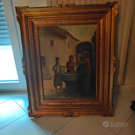 Dipinto a olio con cornice dorata "Aldo Bondi"