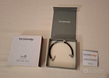 Bracciale uomo BROSWAY in acciaio e pelle nera