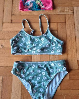 Costume + cuffia per bambine 8/9 anni