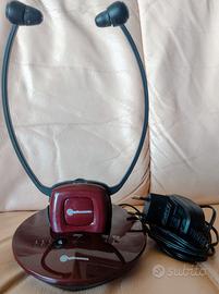 Cuffie TV Amplicomms Stetoscopiche Wireless + Base