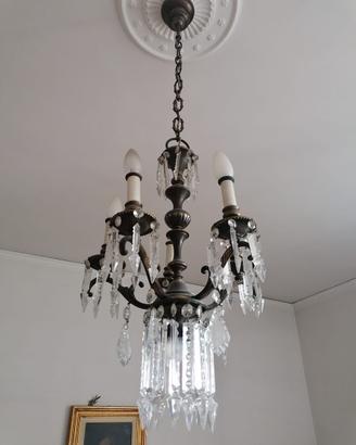 Lampadario Vintage in cristallo a 4 luci classico