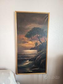 Quadro paesaggio marino olio su tela 