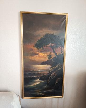 Quadro paesaggio marino olio su tela 