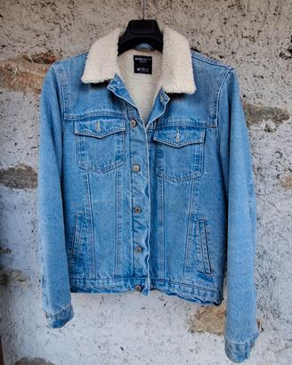 giubbino  denim  con interno pelo