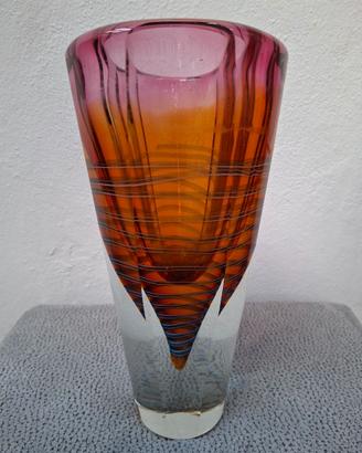 Scultura Vaso Vintage in Vetro Sommerso e Molarato