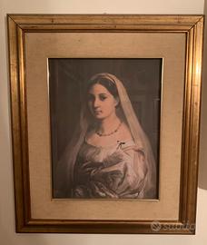 Quadro con dipinto di donna con velo